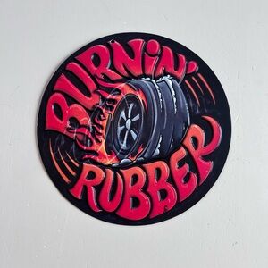 Burnin' Rubber Wall Decor - Black and Red